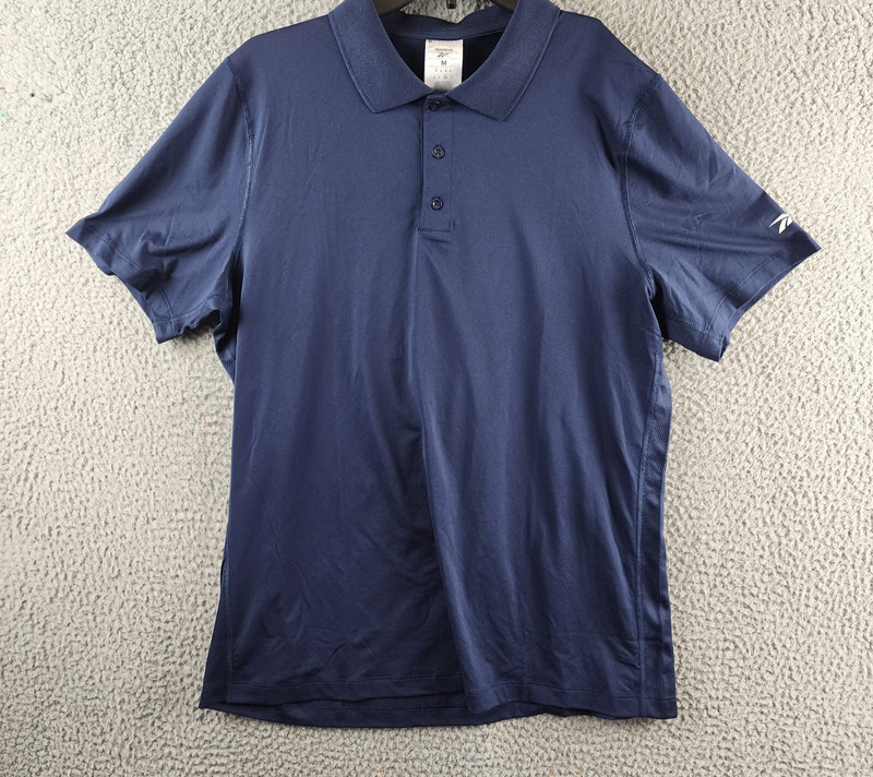 Reebok Short Sleeve Performance Training Polo Shirt Men's M Vector Navy Pullover gallery