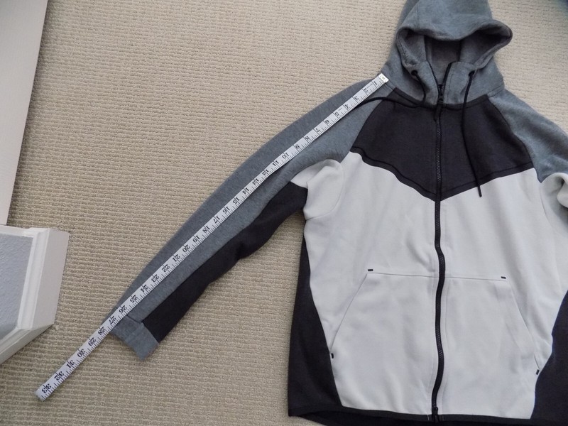 MENS L LARGE NIKE TECH FLEECE WINDRUNNER HOODIE JACKET GRAY BLACK 885904 032 gallery