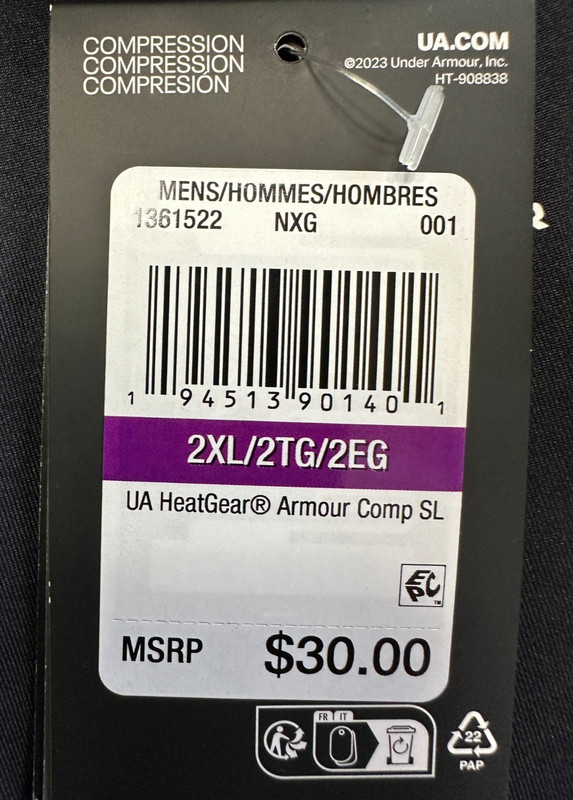 Under Armour HeatGear Compression Sleeveless Tank Men's 2XL Black 1361522 NWT gallery