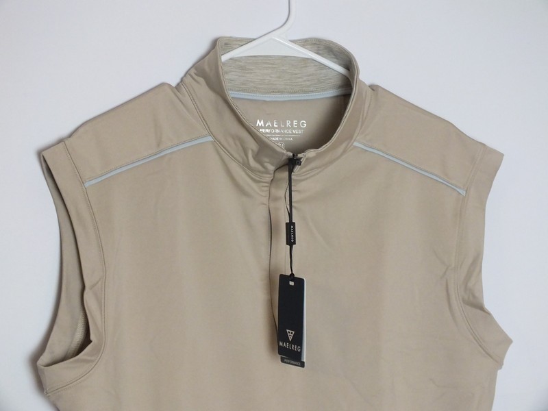 Maelreg performance pullover Vest, 1/4 Zip, Taupe, Men's Size Medium, Polyester gallery