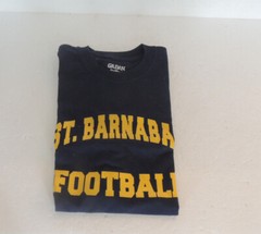 ST BARNABA Football Gildan Dry Blend Active T Shirt BLACK Mens MEDIUM
