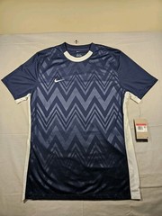 Nike Dri-FIT Mens L Slim Fit Soccer Jersey Blue/White Short Sleeve Crew