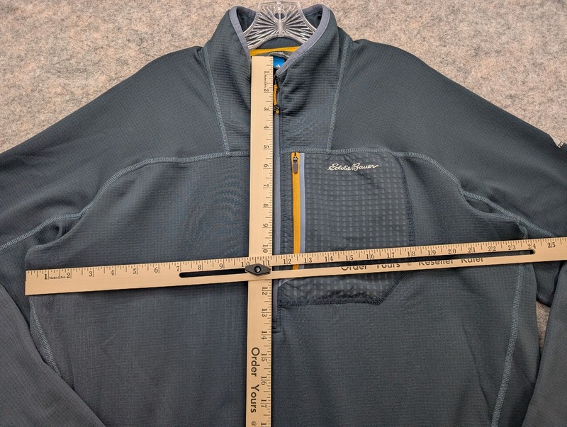 Eddie Bauer Pullover Men's XL Gray First Ascent Half Zip Fleece Outdoors Hiking gallery
