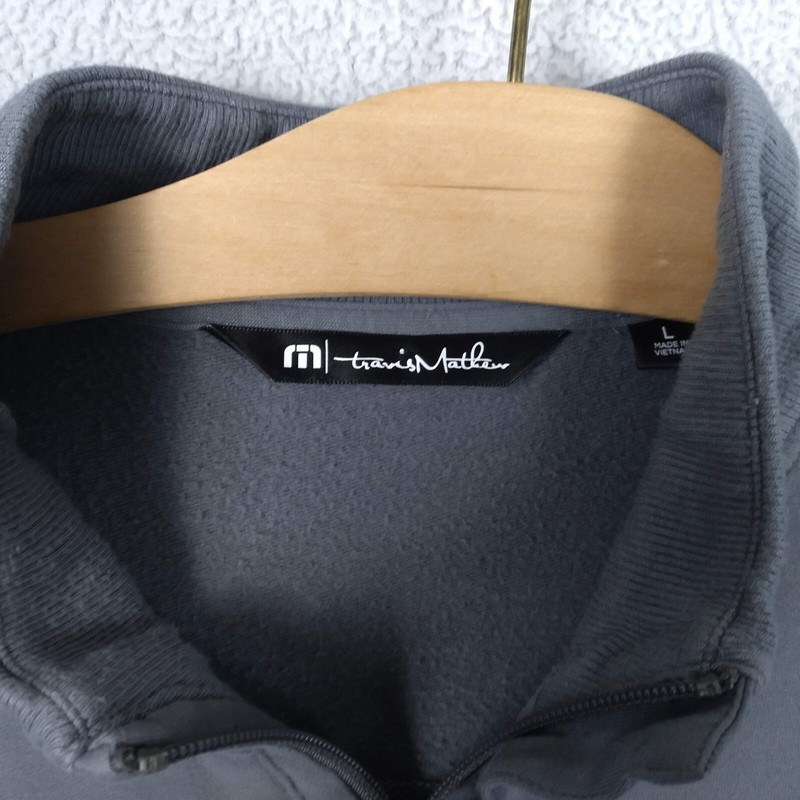 Travis Mathew Newport ¼ Zip Pullover Men’s Large Gray Long Sleeve TM1MU419 Logos gallery
