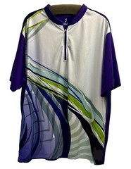 Savalino Quarter Zip Purple Multi-Color Bowling Shirt Size 3XL