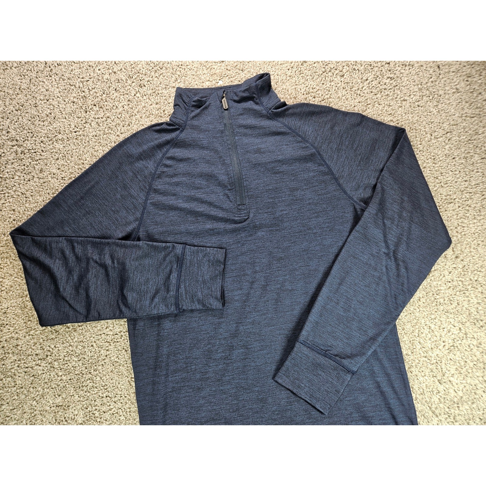 Gaiam Blue Heathered 1/4 Zip Pullover Shirt Mens Medium Long Sleeve Performance gallery