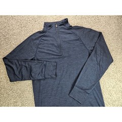 Gaiam Blue Heathered 1/4 Zip Pullover Shirt Mens Medium Long Sleeve Performance