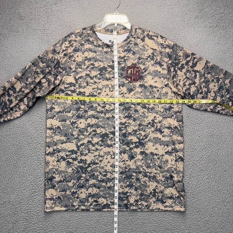 Badger Sport Digital Camo Performance Shirt Mens XL Brown USA Hunting Training gallery