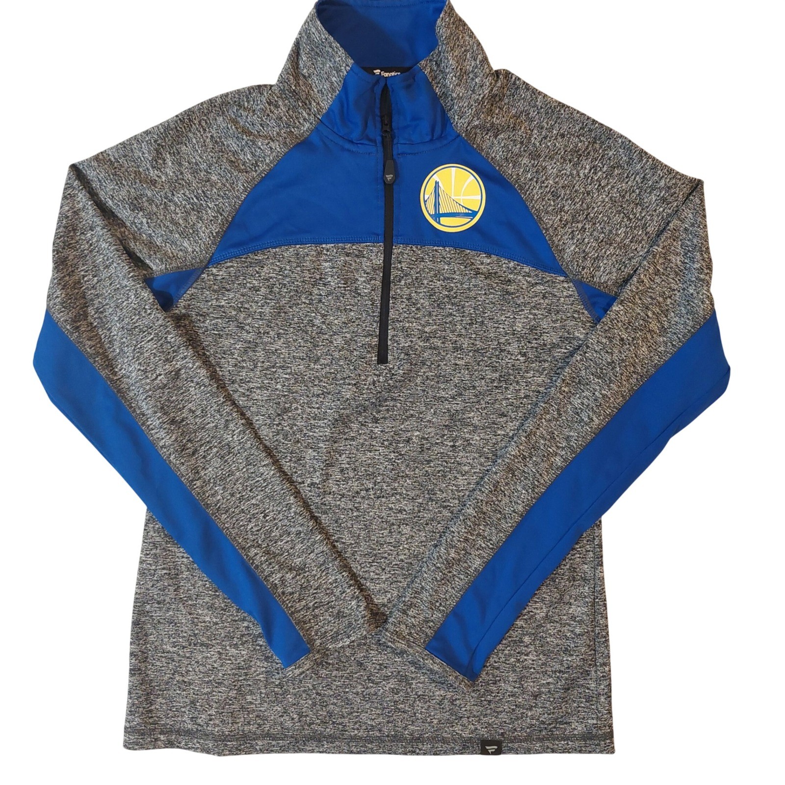 Fanatics Golden State Warriors Quarter Zip Pullover Mens Small Grey Blue NBA gallery