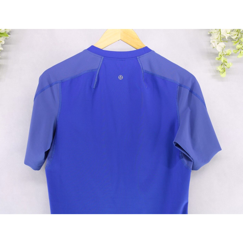 Lululemon Men's Repetition Short Sleeve Smooth Lux Shirt Harbor Blue Sz S gallery