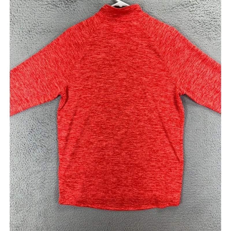 Under Armour HeatGear Pullover Shirt Adult Medium Red Loose Quarter Zip Mens gallery