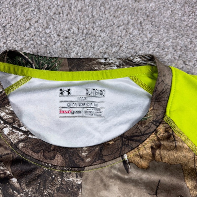 Under Armour Shirt Mens Extra Large Brown Camo Heatgear Hunting Scent Control gallery
