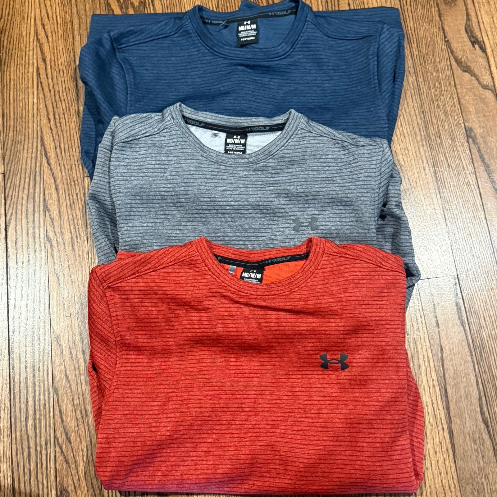 Lot of 3 Under Armour Men’s Storm Daytona Crew Neck golf pullover Size M gallery
