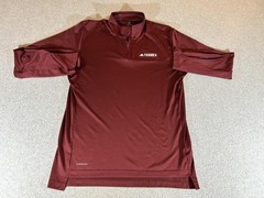 Adidas Terrex Shirt Mens Large 1/4 Zip Long Sleeve Pullover Lightweight Outdoor