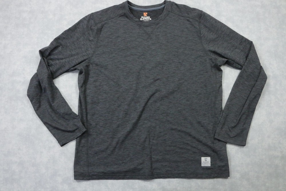 Rugged Elements Shirt Mens Large Gray Long Sleeve Raglan Lightweight Utility