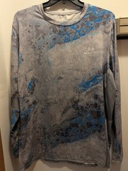 Realtree Fishing Men’s 2XL Gray And Blue Athletic Fabric Long Sleeve Shirt
