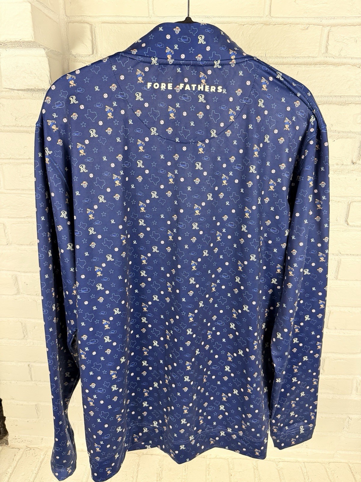 Fore Fathers XL Golf Pullover Texas Rangers Print Performance 1/4 Zip Stretch gallery