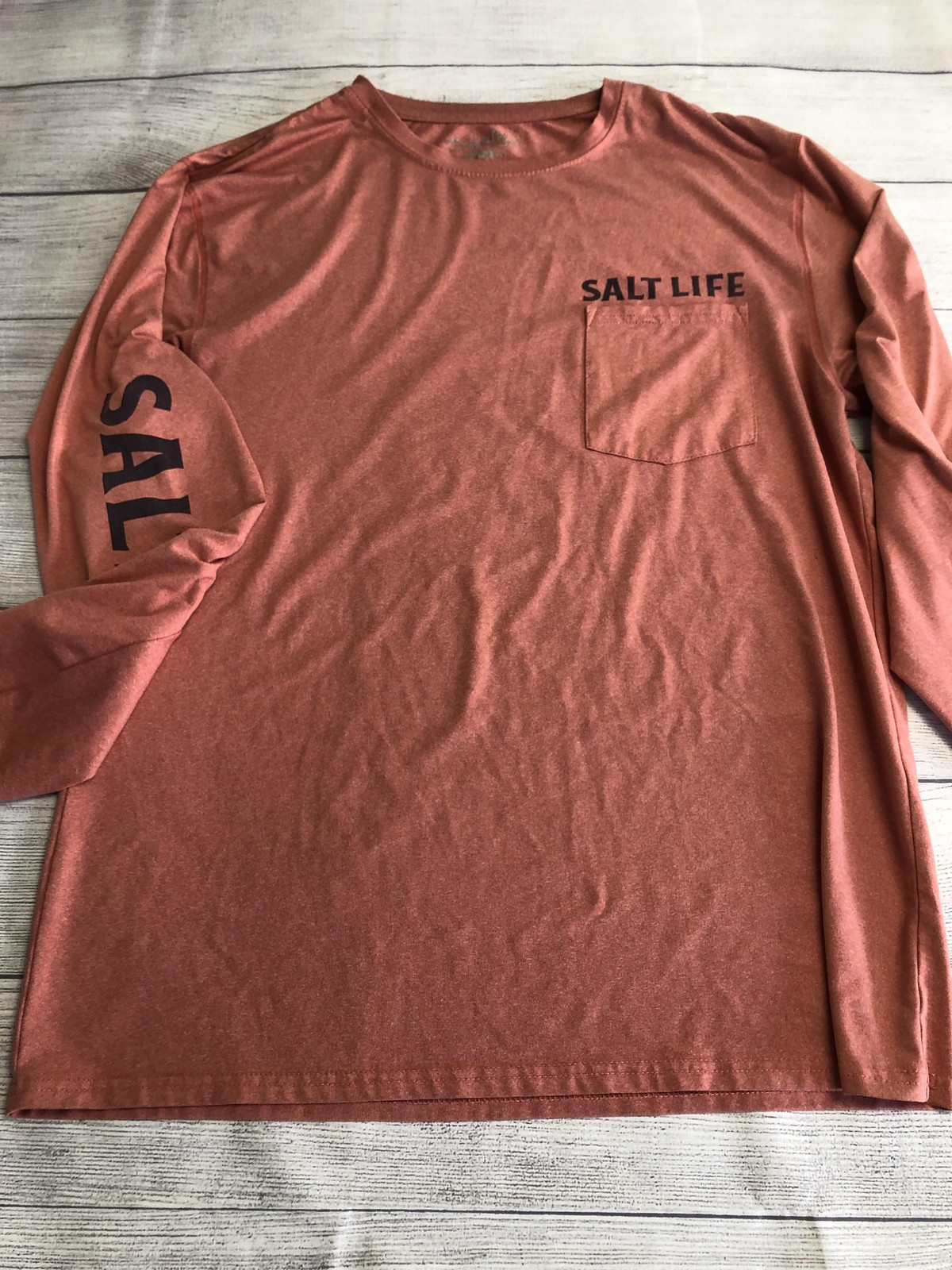 Salt Life Shirt Mens Medium Red Long Sleeve UVapor Fishing Performance Top gallery