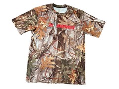 Marucci Camouflage Baseball Shirt Brown Red Logo Short Sleeve Hunting Outdoor