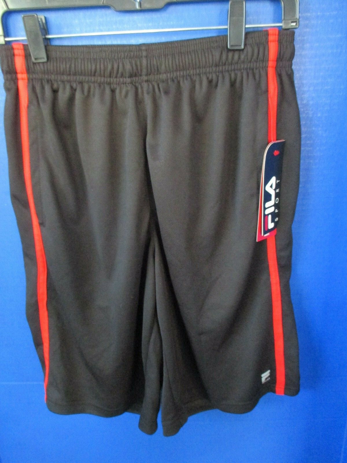 FILA SPORTS~Black with Red ATHLETIC MOISTURE WICKING SHORTS~Men's Small~NWT gallery