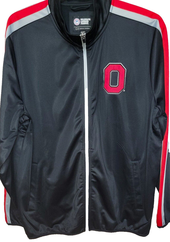 NWT 2XL Ohio State Buckeyes Full Zip GIII Track Jacket Black /Scarlet - Gray $85 gallery