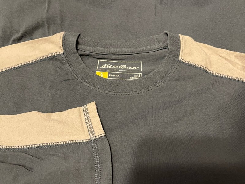 EDDIE BAUER TRAVEX SPORT LOOKOUT ACTIVEWEAR LONG SLEEVE BLUE GRAY T-SHIRT SMALL gallery