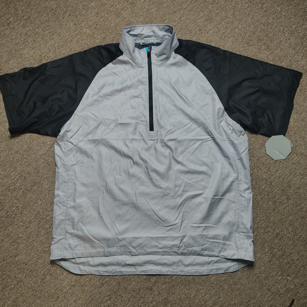 LEVELWEAR Pullover Men XL Silver Short Sleeve 1/4 Zip Outdoor Activewear
