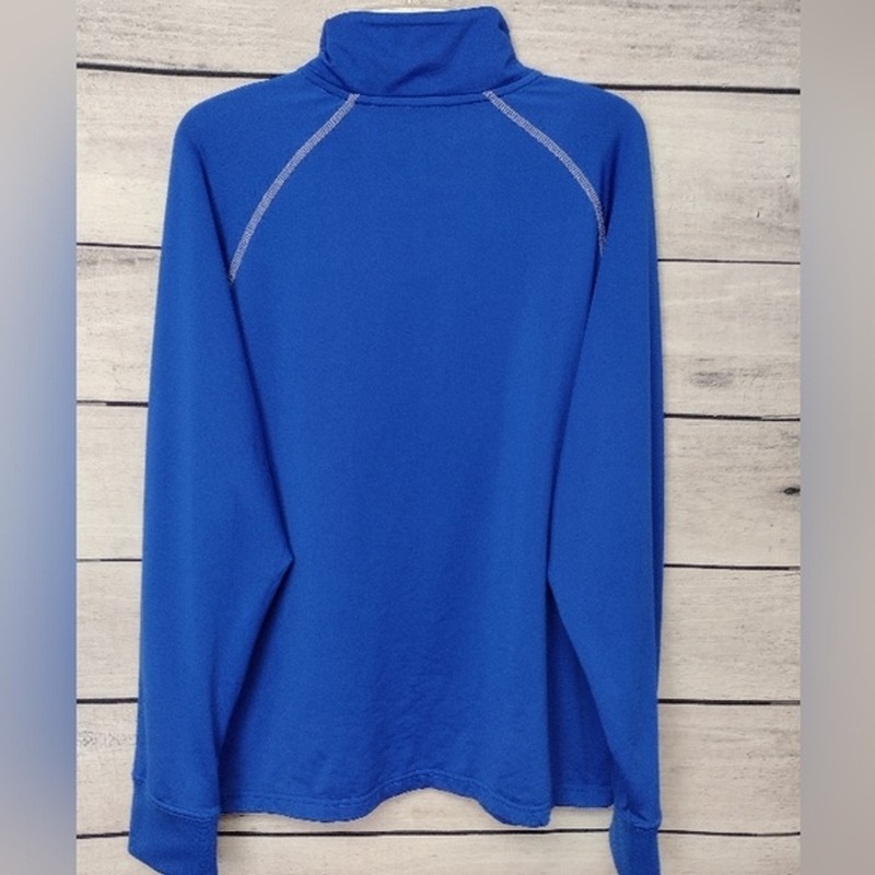 Reebok Top Jacket Blue Athletic Jersey Knit 1/3 Zip Sz M Outdoor Activewear gallery