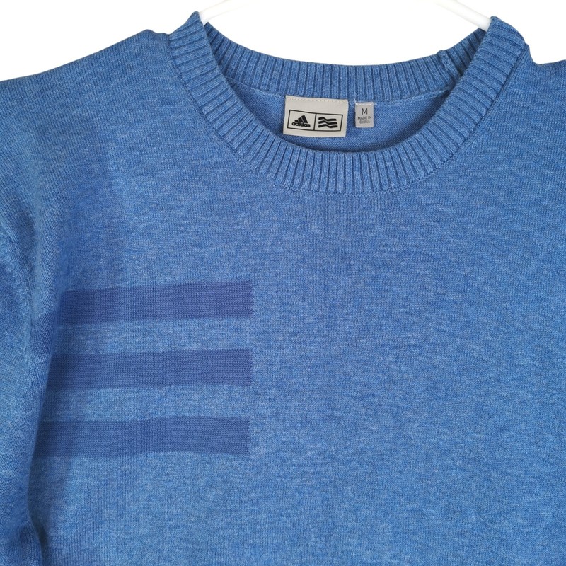 Men’s Adidas Climate Proof Crew Neck Long Sleeve Blue Pullover Sweater Sz M gallery