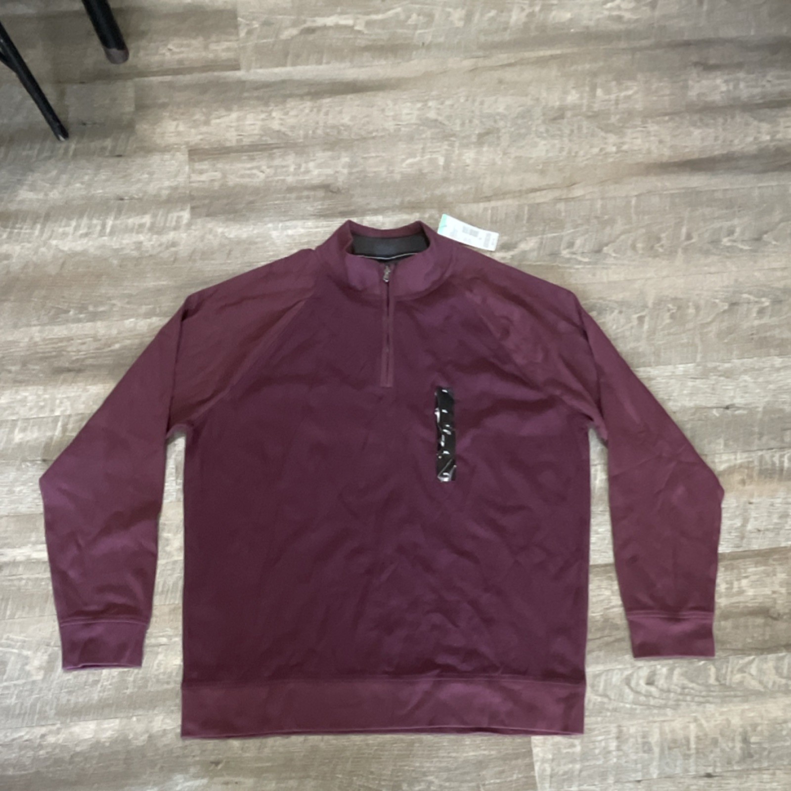 Structure Men's XL Burgundy 1/4 Zip Mock Neck Pullover Long Sleeve gallery