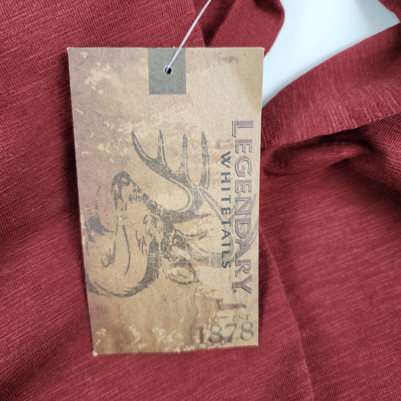 Legendary Whitetails Shirt Men 2XL Burgundy Maverik Slub Henley 1/4 Button NWT gallery