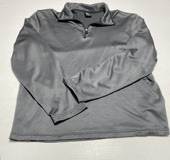 Starter Men’s Sz Lg Gray Active Pullover 1/4 Zip lined Reflective long Sleeve
