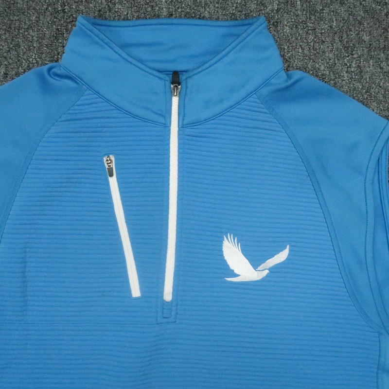 FootJoy Vest Mens Large Blue Golf Quarter Zip Sleeveless Stretch Ribbted * gallery