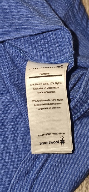 Smartwool 1/4 Zip Up Merino 150 Top Blue Striped Men’s Size Lg Wool Nylon Blend gallery