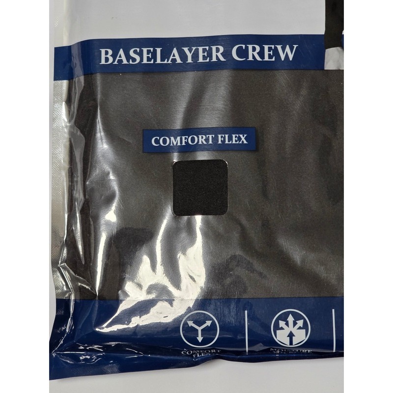 Saddlebred Men Baselayer Crew Neck Long Sleeve Comfort Flex Black Top SZ L (N) gallery