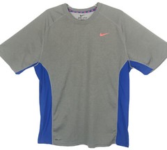 Men’s XL Nike Dri-Fit Gray Blue Running Short Sleeve Shirt