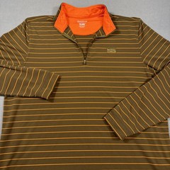 Good Good Golf 1/4 Zip Performance Pullover Shirt Men 2XL Stretch BRN/ORG Sports