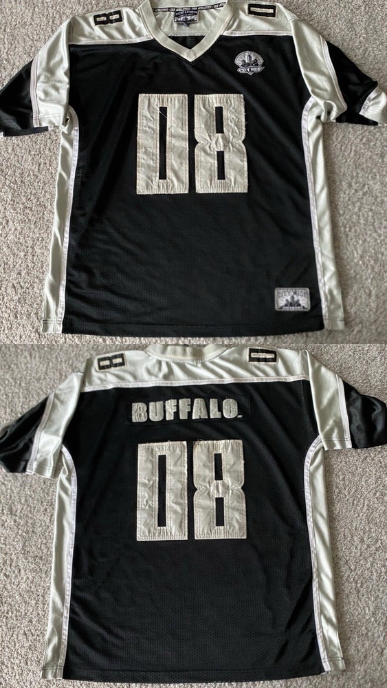 Vtg Steve & Barry's City Wide Series Football Jersey Mens Black buffalo Y2K Worn