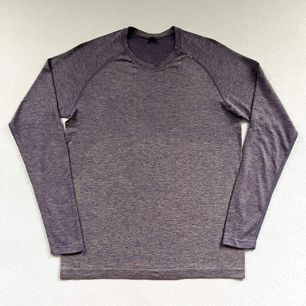 Lululemon Men Petrol Purple Dew Green Metal Vent Tech Long Sleeve Shirt 2.0 S