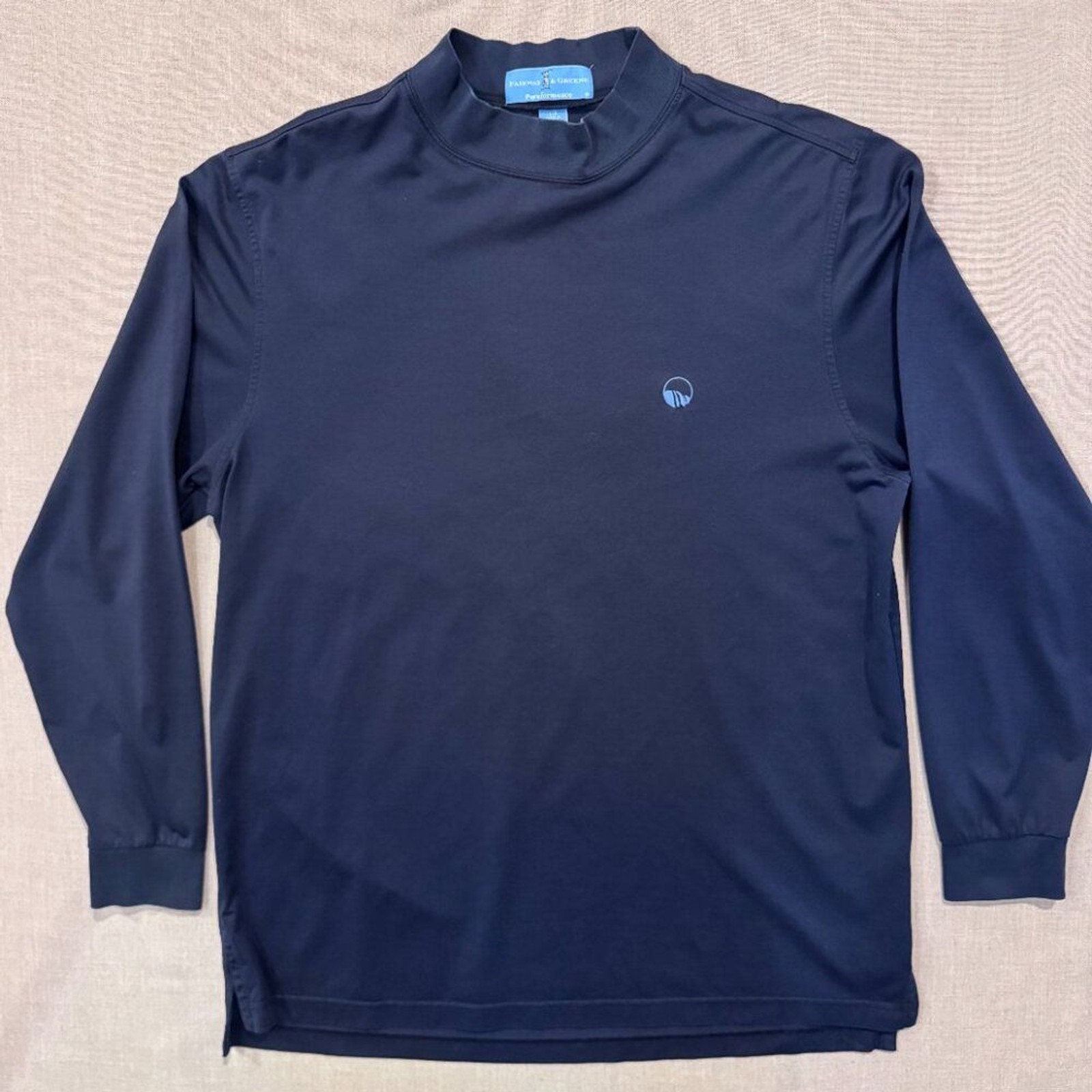 Fairway & Greene Navy Blue Long Sleeve Mock Neck Golf Pullover L Pureformance gallery