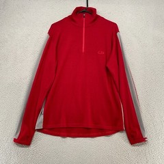 Icebreaker Merino Pullove Mens Large 260 Merino Wool Baselayer Long Sleeve Red