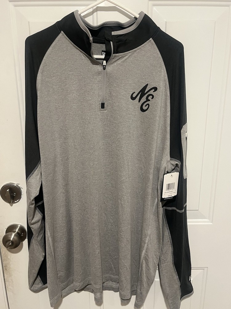 New Era Cap Brand 1/4 Zip Pullover Top - Gray/Black - Mens XL - NWT