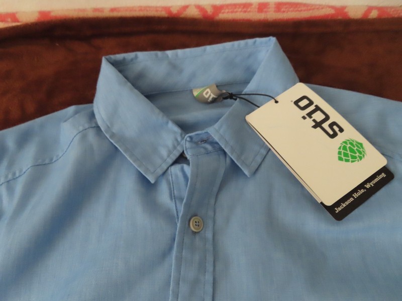 Stio Shirt Medium Blue Button Down Long Sleeve #2537 Mens Polyester Cotton gallery