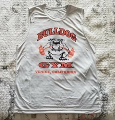 Bulldog Gym Venice California Muscle Workout Silver Sleeveless Shirt NEW M L XL