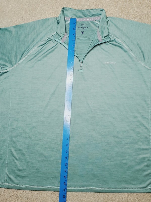 NWOT Fish Hippie Performance Heather Streak Boden 1/4 Zip Pullover Mens 2XL Teal gallery