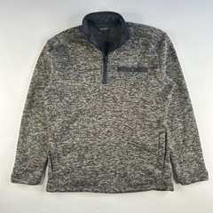 Eddie Bauer Sweater Men’s Small Gray Quarter Zip Fleece Pullover Outdoor Casual