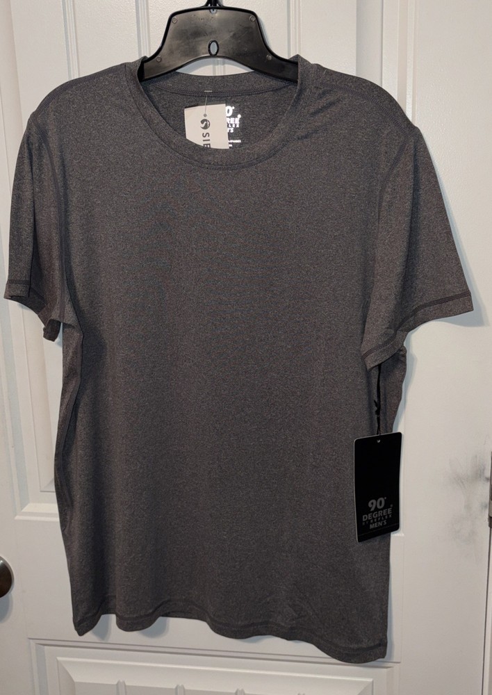 NWT 90 Degree By Reflex Men's Athletic Short Sleeve Gray T-Shirt Size S