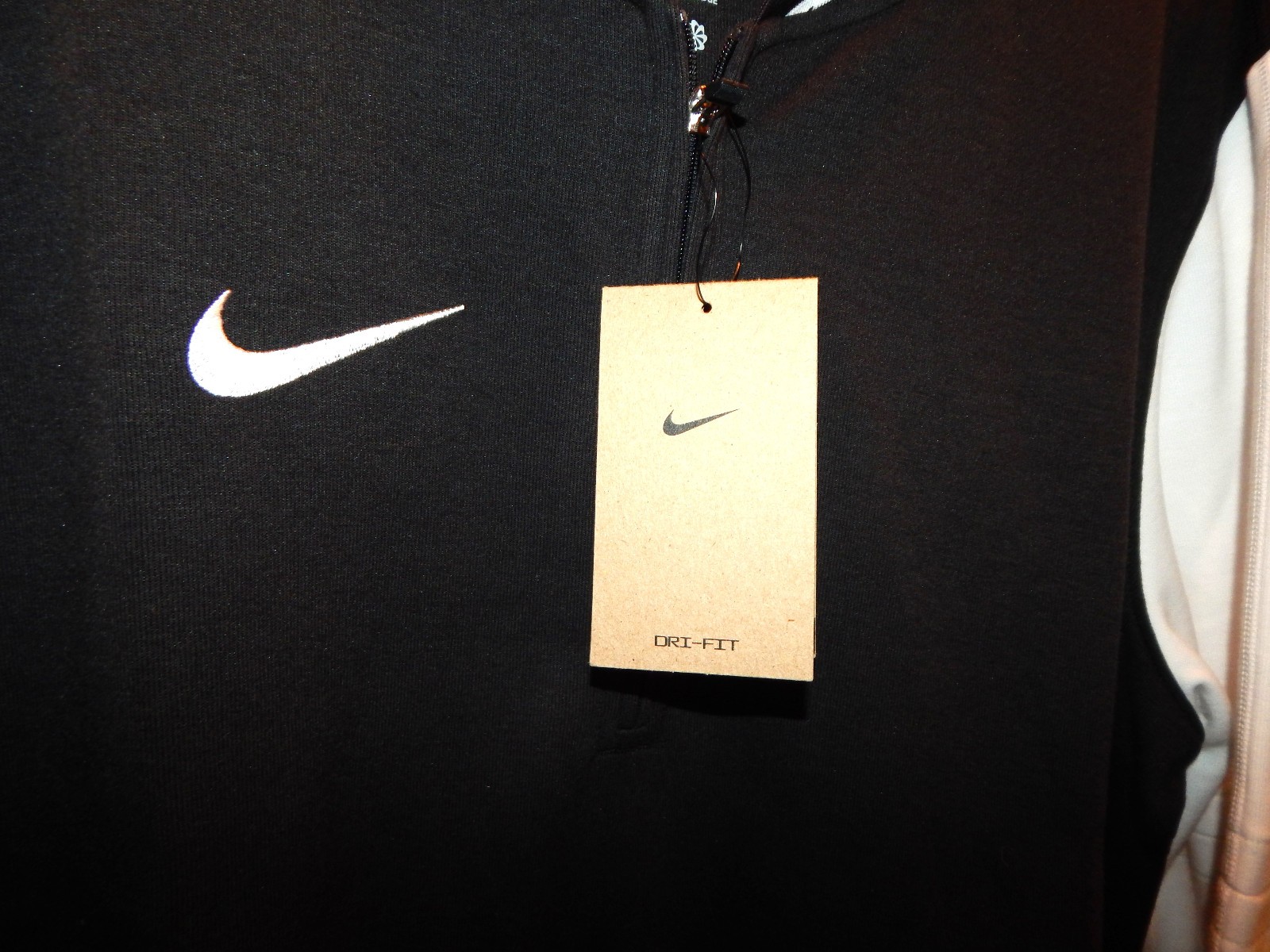 Nike Men's Dri-Fit 1/4 Zip Pull Over Top Size M FJ9549-010 Black / White gallery