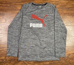 Puma Dry Cell Boys Teen XL 18/20 Grey Long Sleeve Athletic Training Shirt D2