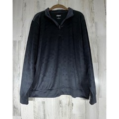 Oxford Mens Black 1/4 Zip Pullover Size Medium Subtle Camo Textured Performance